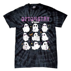 Spooky Ghost Optometry Crew Halloween Ophthalmic Optician Tie-Dye T-Shirt