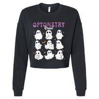 Spooky Ghost Optometry Crew Halloween Ophthalmic Optician Cropped Pullover Crew