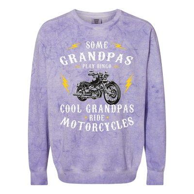 Some Grandpas Play Bingo Cool Grandpas Ride Motorcycles Colorblast Crewneck Sweatshirt