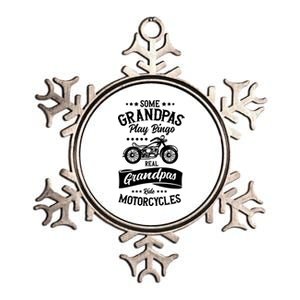 Some Grandpas Play Bingo Real Grandpas Ride Motorcycles Gift Metallic Star Ornament