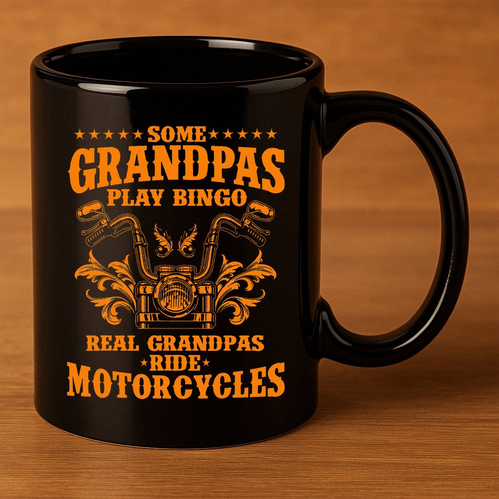 Some Grandpas Play Bingo Real Grandpas Ride 11oz C Handle Ceramic Mug