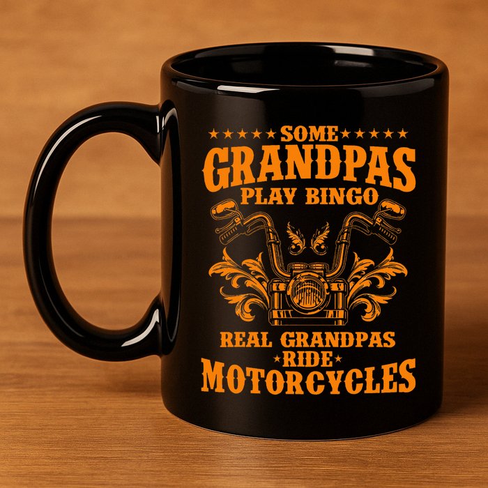 Some Grandpas Play Bingo Real Grandpas Ride 11oz C Handle Ceramic Mug
