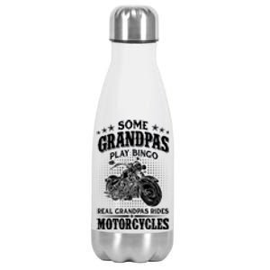 Some Grandpas Play Bingo Real Grandpas Ride Motorcycles Cute Gift Stainless Steel Insulated Water Bottle