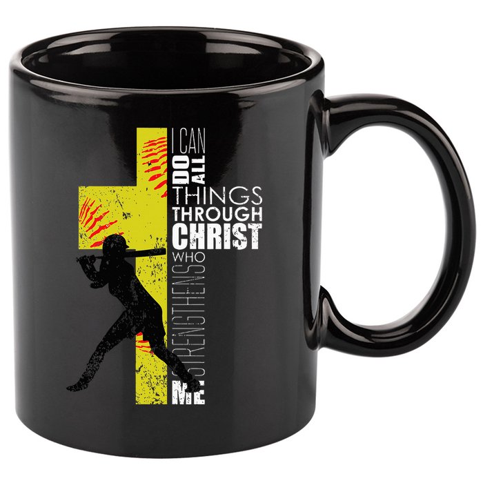 Softball Gifts Players N Christian Religious 11oz C Handle Ceramic Mug