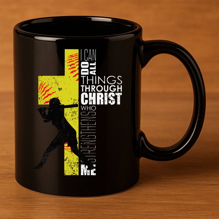 Softball Gifts Players N Christian Religious 11oz C Handle Ceramic Mug