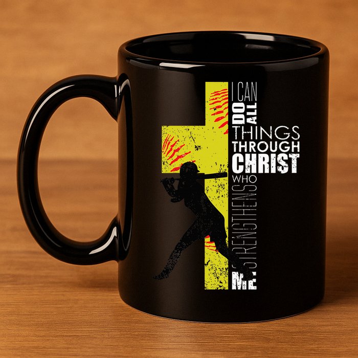 Softball Gifts Players N Christian Religious 11oz C Handle Ceramic Mug