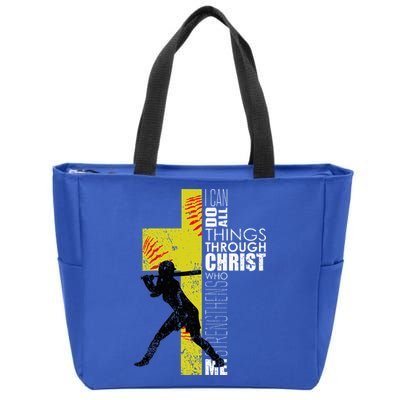 Softball Gifts Players N Christian Religious Zip Tote Bag