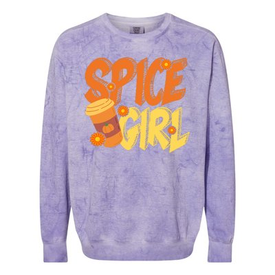 Spice Girl Pumpkin Coffee Lover Fall Colorblast Crewneck Sweatshirt