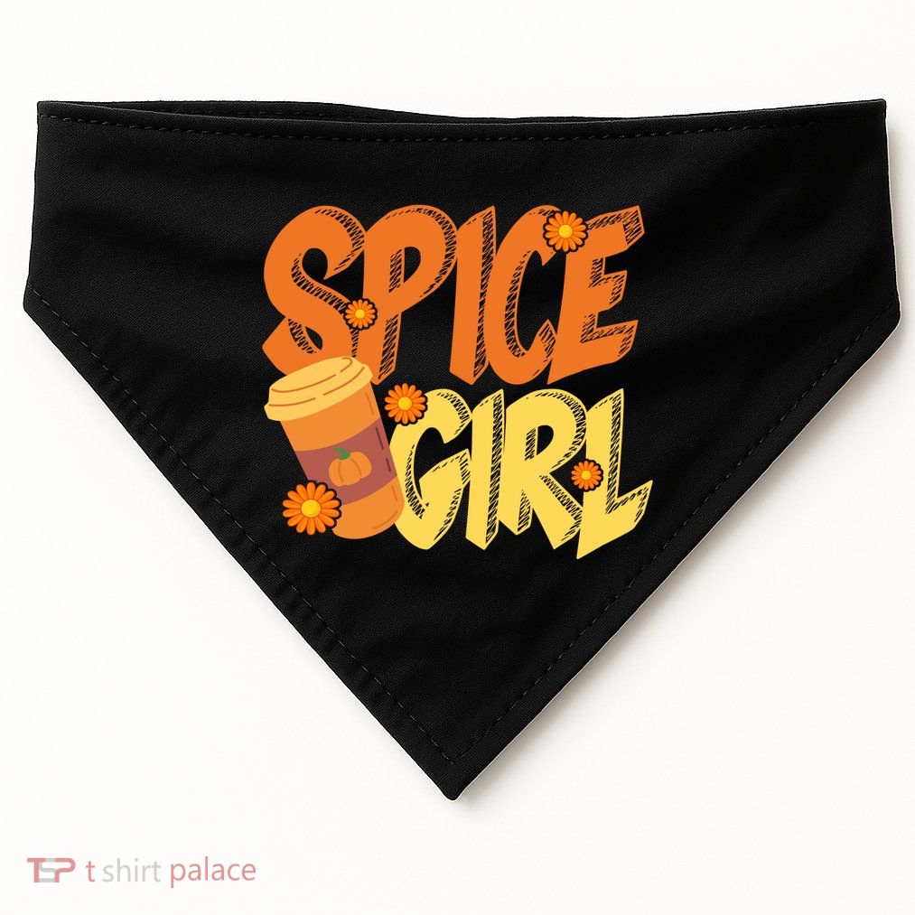 Spice Girl Pumpkin Coffee Lover Fall USA-Made Doggie Bandana