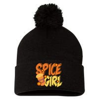 Spice Girl Pumpkin Coffee Lover Fall Pom Pom 12in Knit Beanie