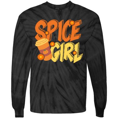 Spice Girl Pumpkin Coffee Lover Fall Tie-Dye Long Sleeve Shirt