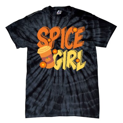 Spice Girl Pumpkin Coffee Lover Fall Tie-Dye T-Shirt