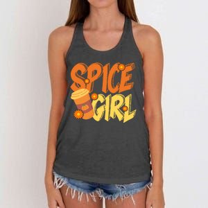 Spice Girl Pumpkin Coffee Lover Fall Women's Knotted Racerback Tank