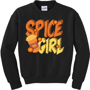 Spice Girl Pumpkin Coffee Lover Fall Kids Sweatshirt