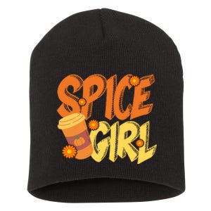 Spice Girl Pumpkin Coffee Lover Fall Short Acrylic Beanie