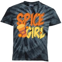 Spice Girl Pumpkin Coffee Lover Fall Kids Tie-Dye T-Shirt