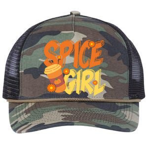 Spice Girl Pumpkin Coffee Lover Fall Retro Rope Trucker Hat Cap