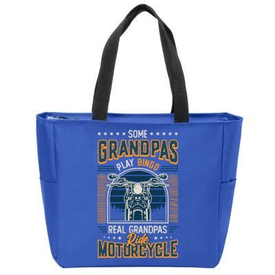 Some Grandpas Play Bingo Real Grandpas Ride Motorcycles Gift Zip Tote Bag