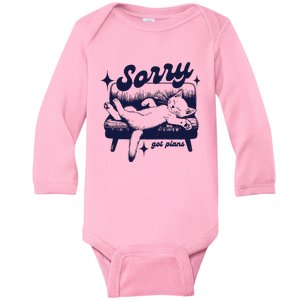 Sorry Got Plans Retro Graphic Baby Long Sleeve Bodysuit