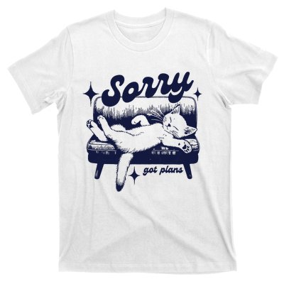 Sorry Got Plans Retro Graphic T-Shirt