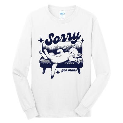 Sorry Got Plans Retro Graphic Tall Long Sleeve T-Shirt