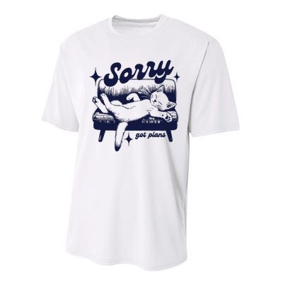 Sorry Got Plans Retro Graphic Performance Sprint T-Shirt