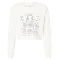 Some Grandpas Play Bingo Cool Grandpas Drive Tractors Farmer Cropped Pullover Crew