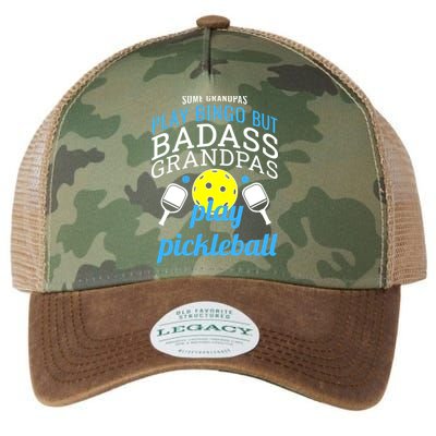 Some Grandpas Play Bingo But Badass Grandpas Play Pickleball Legacy Tie Dye Trucker Hat