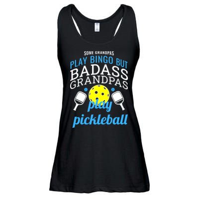 Some Grandpas Play Bingo But Badass Grandpas Play Pickleball Ladies Essential Flowy Tank