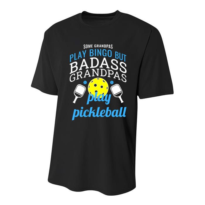 Some Grandpas Play Bingo But Badass Grandpas Play Pickleball Youth Performance Sprint T-Shirt