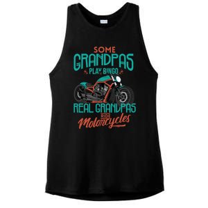 Some Grandpas Play Bingo Real Grandpas Ride Motorcycles Great Gift Ladies PosiCharge Tri-Blend Wicking Tank