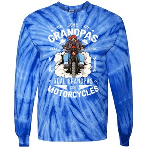 Some Grandpas Play Bingo Real Grandpas Ride Motorcycles Meaningful Gift Tie-Dye Long Sleeve Shirt