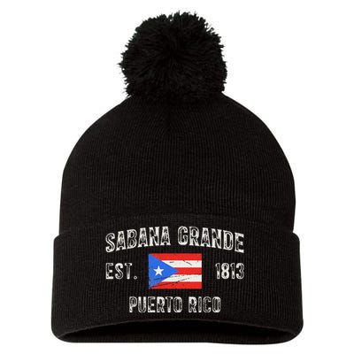 Sabana Grande Puerto Rico Est 1813 Pom Pom 12in Knit Beanie