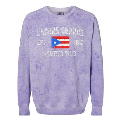 Sabana Grande Puerto Rico Est 1813 Puerto Rico Colorblast Crewneck Sweatshirt