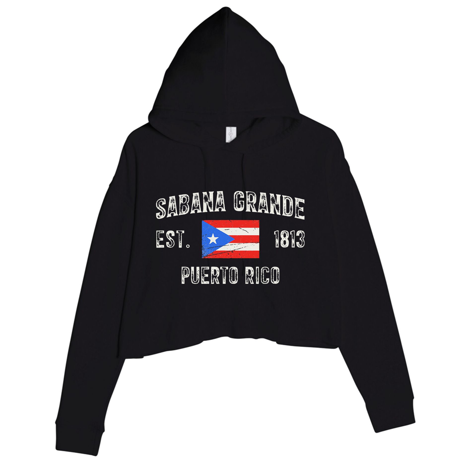 Sabana Grande Puerto Rico Est 1813 Puerto Rico Crop Fleece Hoodie