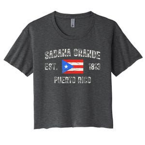 Sabana Grande Puerto Rico Est 1813 Puerto Rico Women's Crop Top Tee