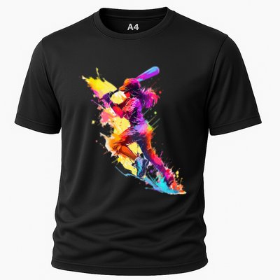 Softball girl paint splash Baseball woman Performance Shirt