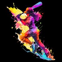Softball girl paint splash Baseball woman T-Shirt