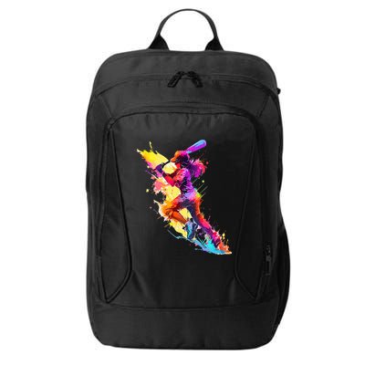 Softball girl paint splash Baseball woman City Backpack