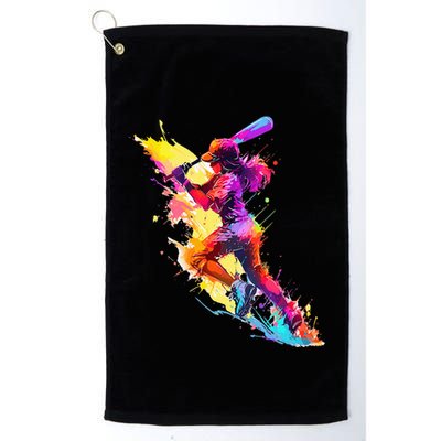 Softball girl paint splash Baseball woman Golf Towel