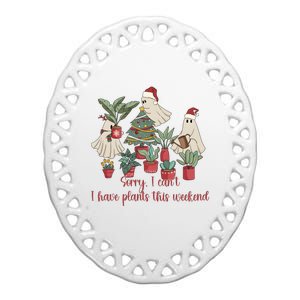 Santa Ghost Plant Christmas Plant Lady Ceramic Oval Ornament