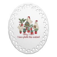 Santa Ghost Plant Christmas Plant Lady Ceramic Oval Ornament