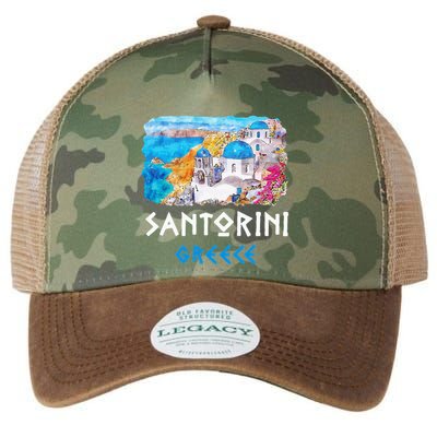 Santorini Greece Painting Souvenir Legacy Tie Dye Trucker Hat