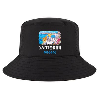 Santorini Greece Painting Souvenir Cool Comfort Performance Bucket Hat