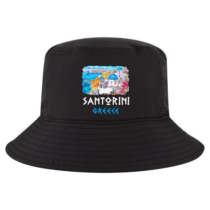 Santorini Greece Painting Souvenir Cool Comfort Performance Bucket Hat