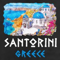 Santorini Greece Painting Souvenir Cool Comfort Performance Bucket Hat