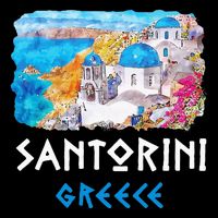 Santorini Greece Painting Souvenir Cooling Performance Crew T-Shirt