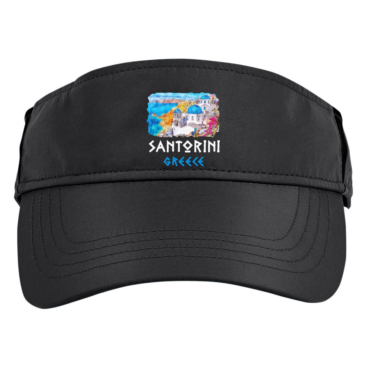 Santorini Greece Painting Souvenir Adult Drive Performance Visor