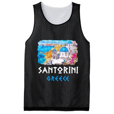 Santorini Greece Painting Souvenir Mesh Reversible Basketball Jersey Tank