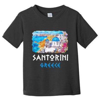 Santorini Greece Painting Souvenir Toddler T-Shirt